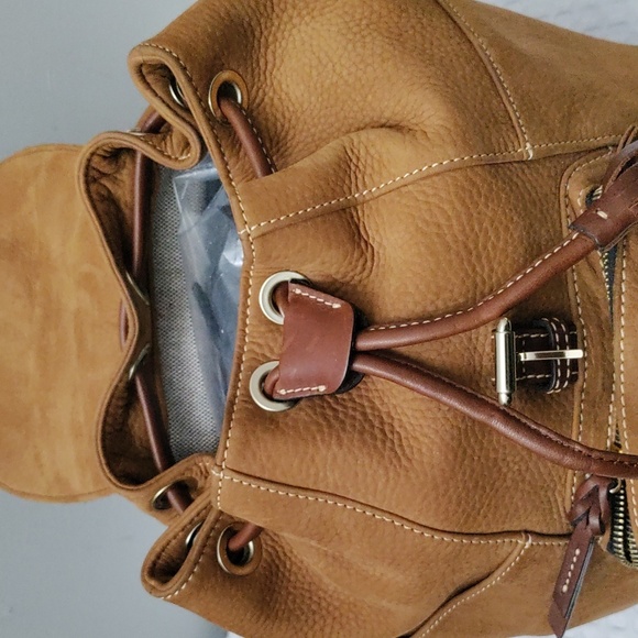 Dooney & Bourke Nubuck/Leather Drawstring Backpack - Picture 3 of 10